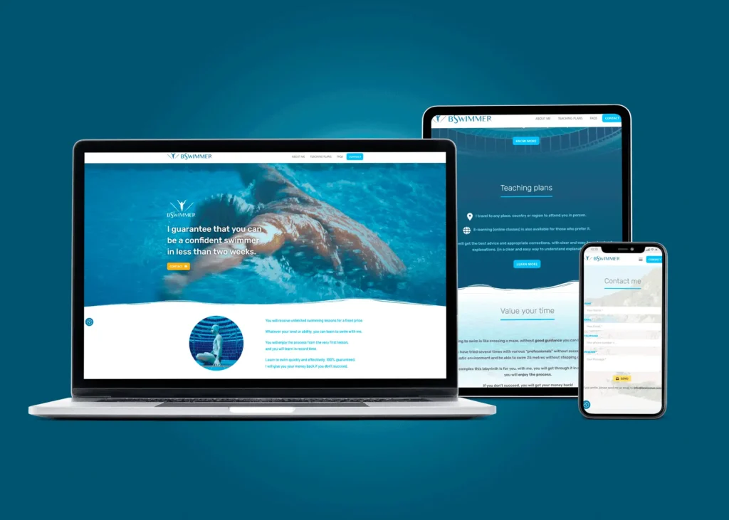bswimmer es una web para aprender a nadar con un profesor especializado